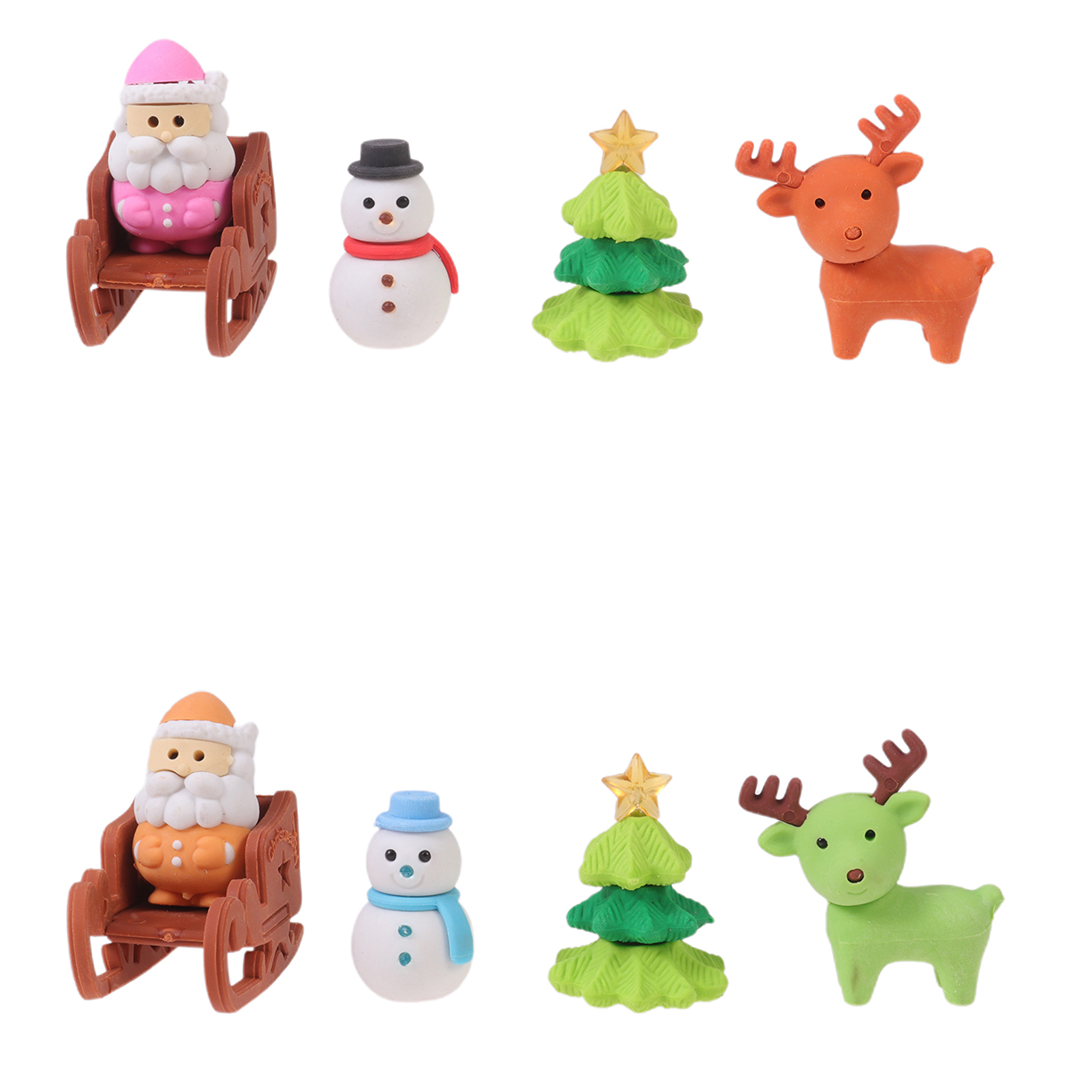 3pcs Adorable Erasers Christmas Snowman Favors Gifts School Supplies Stationery for Students Children, Size: 17.5x9cm